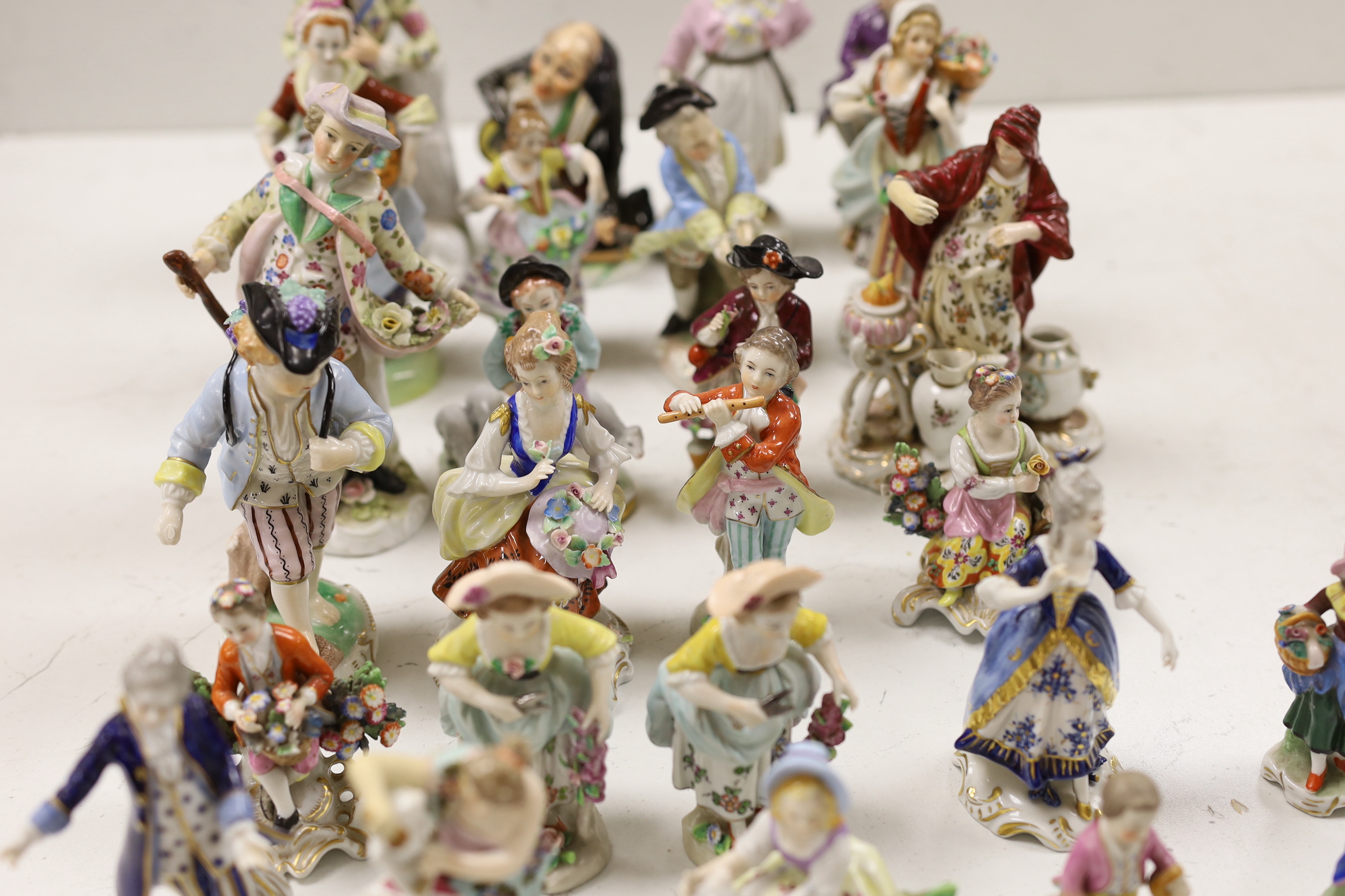 A group of 19th century and later continental figurines